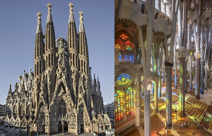 Fasada bazyliki Sagrada Familia w Barcelonie projektu Antoniego Gaudiego