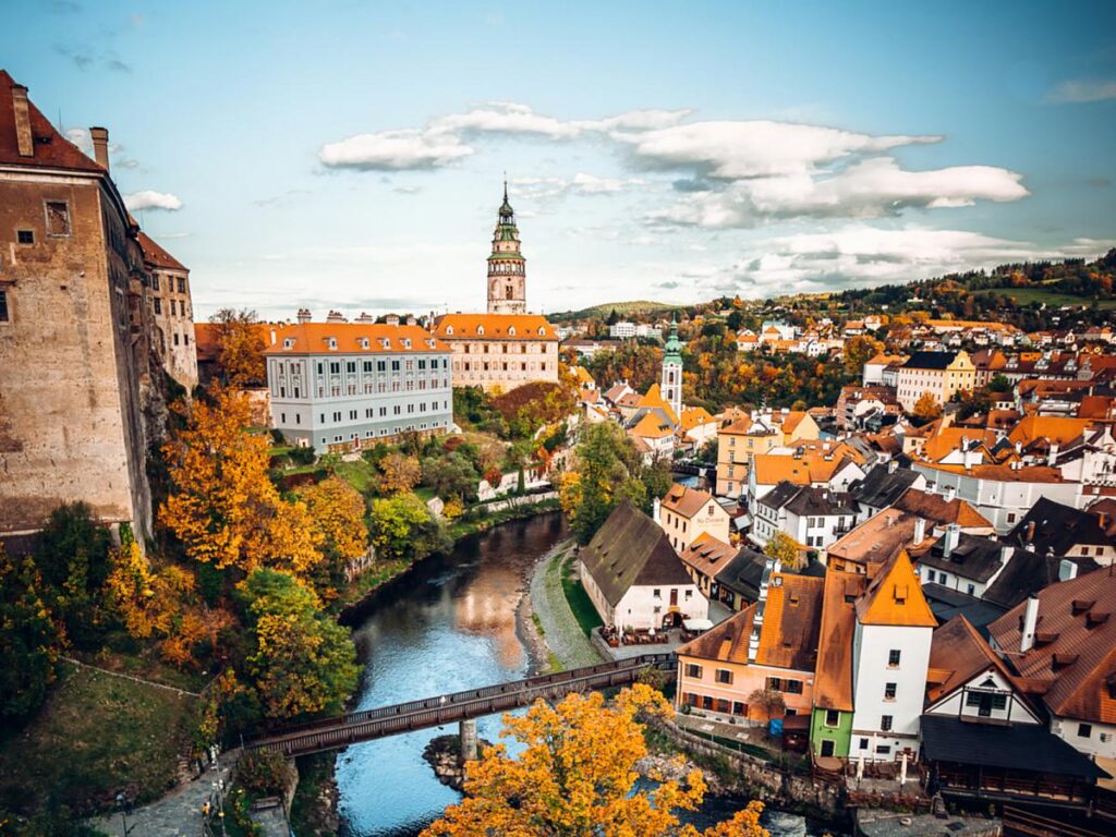 Widok na panoramę Cesky Krulov